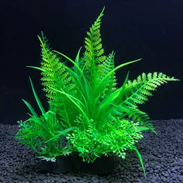 Inredning 12 slag konstgjorda akvariet växter vatten ogräs prydnad Aquatic plant fisk tank gräs dekoration tillbehör 14cm