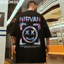 ZAZOMDE Sommer Mode T Männer Oversize Kurzarm Baumwolle T-Shirt Lose Kleiner Teufel Druck Männer T Shirt Streetwear Paare 220621