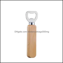 Openers Kitchen Tools Kitchen Dining Bar Home Garden Wooden Handle Bottle Opener Portable Beer Party 2004 V2 Drop Delivery 2021 A0Cdh