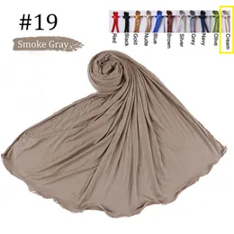 Cotton Stretchy Plain Jersey Hijab Scarf med färgade linjer Nertherlands Arabiska muslimska kvinnor sjalar