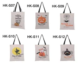 6 Styles Large Halloween Tote Bags Party Canvas Trick or Treat HandBag Creative Festival Spider Candy Gift Bag For Kids FT09