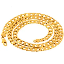 Chains Necklaces Pendants Jewelry Heavy Classic Mens 18K Real Yellow Solid Gold Chain Necklace 23.6Inch 10Mm Drop Delivery 2021 Gblc6