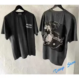 Hip-Hop Hound Printing Askyurself T Shirt Men Women Best Quality Streetwear Reverse Design Tee Vintage Washed ASKYURSELF Top