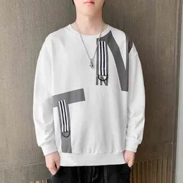 Round Neck Sweater Men's Fashion Ins Long Sleeve T-shirt Trend Versatile Loose 2022 New Boys' Spring and Autumn Clothes