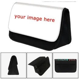 Cosmetic Bags & Cases Customize Your Image / Name Bag Pencil Case Ladies Stationary Young Girls Boys Box Bilayer Holder