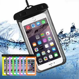 DHL8 Color Outdoor PVC Plastic Dry Case Waterproof Bag bumpers Sports Phone Protection Universal Phones Case for Smartphone 4.7" 5.5"