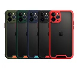 شفافية ألوان ألوان دروع واضحة عن حالات الهاتف العسكرية العسكرية لـ iPhone 13 12 Mini 11 Pro Max 6 7 8 Plus XR XS X Quality