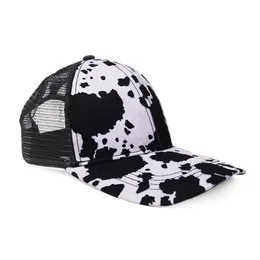 Adult Cow Birthday Hat 25pcs US Warehouse Print Summer Trucker Cap Mesh Sunhat DOMIL106-1116