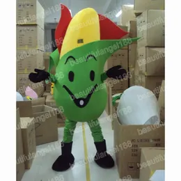 Хэллоуин зеленый кукурузный талисман костюм высочайший качество мультипликационное плюшевое плюшевое аниме -тема персонаж Рождественский карнавал взрослый день рождения.