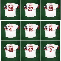 Na85 Vintage Minnesota البيسبول Jersey Kent Hrbek Dave Winfield Kirby Puckett Torii Hunter Molitor Frank Viola Jack Morris Harmon Killebrew Bert