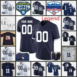 XFLSP 2022 College Custom Custom Penn State Nittany Львы сшитые футбольные Джерси 33 Джек Хэртерс 22 Шорт Уорнер 42 Ленни Мур-Христиан Хакенберг 99