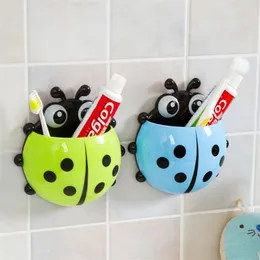 1st Ladybug Tandborstehållare Tandkräm Holder Bath Toy Set Tooth Brush Container Söta leksaker för barn barn roliga gåvor 220602