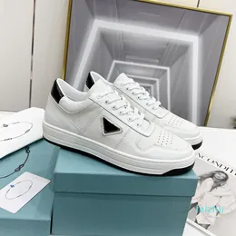 2022-Downtown Leather Sneakers Sporty Shoes For Man Woman Basket Sneaker Designers Casual Shoe White Black Blue Red Rubber Sole Trainer