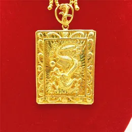 Collane con ciondolo Collana con motivo a drago Collana con catena in oro 18 carati Hip Hop Style Mens Boys Jewelry GiftPendant