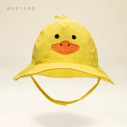 Summer cartoon yellow duck baby girls boys caps bonnet adjustable beach accessories kids sun hat panama children cap casquette 220611