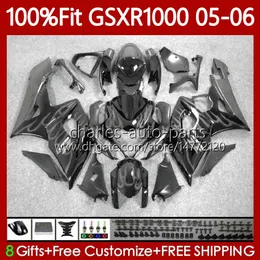 Suzuki GSXR-1000 GSXR 1000 CC GSXR1000 GRAY FLAMES 2005 2006 바디 122NO.140 K5 1000CC 2005-2006 GSX R1000 GSX-R1000 05 06 사출 금형 페어링 키트