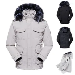 暖かい男性パーカ冬ジャケットは毛皮のフード付きアウトウェアコートトップブランドカジュアルメスオーバーコート服5xl erkek mont1 phin22