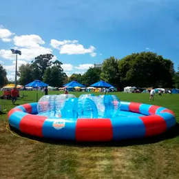 Runder großer bunter aufblasbarer Swimmingpool für Sommerwasser-Wanderbälle zum Angeln von Zorb-Bällen