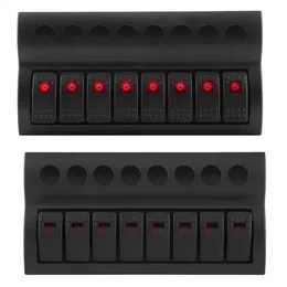 Auto Relays 3Pin 8 Gang Rocker Switch Panel 12V 24V LED Waterproof Panel Circuit Breakers For Car Marine Boat Car-Styling
