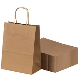 Gift Wrap 30Pcs/lot 4 Size Kraft Paper Bag With Handles For Wedding Party Fashionable Clothes Gifts Multifunction WholesaleGift