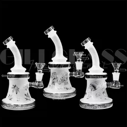 8 inches hookahs Frosted rasta recycler glass water pipe bong heady dab rig mini oil rigs with quartz nail smoking pipes