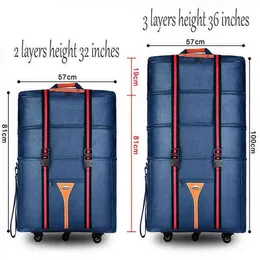 Travel Tale Cala duża pojemność Oxford Cloth Rolling Bagaż za granicą do przenoszenia nauki i składania walizki wózka J220707