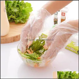 100 pcs / saco plástico luvas descartáveis ​​alimentos prep para cozinha cozinhar limpeza de limpeza acessórios de lixo a24296q entrega de queda 2021