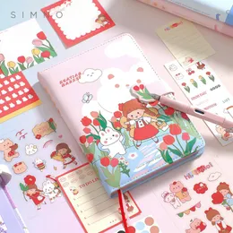 Blocchi per appunti Good Mood Diary Set Cartoon B6 Journal Adesivi per notebook Carte di riempimento colorate fai-da-te Forniture per la scuola coreana Kawaii