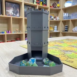 Castle Dice Tower Rolling Case Idealny dla mini gier DM graczy RPG DND Składany Roller Zamknięte kostki gry w klatce piersiowej gry sportowe