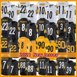 George Pickens 22 Najee Harris camisetas de fútbol 8 Kenny Pickett 90 T.J. Watt Jersey 10 Mitchell Trubisky George Pickens Pat Freiermuth Minkah Fitzpatrick