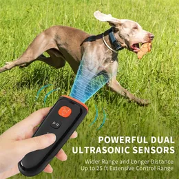 MASBRILL Repellente per cani Nessun rumore del cane Dispositivo antiabbaio Dispositivi ad ultrasuoni deterrente per la corteccia del cane Addestramento 3 modalità USB ricaricabile 220812