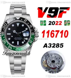 V9F V4 GMT II A3285 Automatic Mens Watch Sprite 40mm الأسود الأخضر السيراميك الحافة 904l Oystersteel سوار مع نفس البطاقة التسلسلية سوبر طبعة timezonewatch a1