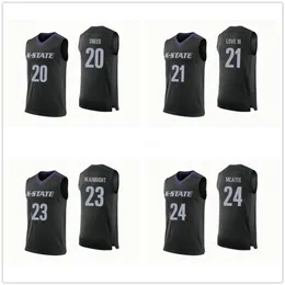 Nikivip Kansas State Wildcats College＃20 Xavier Sneed＃21 James Love III＃23 Amaad Wainright＃24 Pierson McAtee Basketball Jerseysメンズステッチ