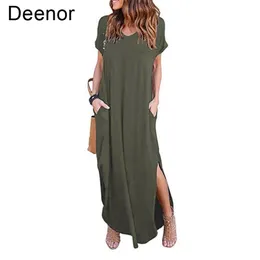 Plus Size 5XL Sexy Women Dress Summer Solid Casual Short Sleeve Maxi For Long Lady es 220527