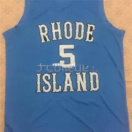 Nikivip 5 Lamar Odom Rhode Island College Retro Classic Basketball Jersey Herrstitched Jerseys Ett namn Anal något nummer