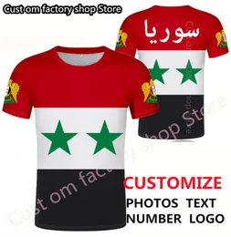 Suriye Arap T Shirt DIY Ücretsiz Özel PO İsim Numarası Suriye Syr T Shirt Nation Islam Sy Islam Sy Arap Arap Ülke Kolej Giysileri 220616