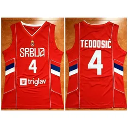 Nikivip Milos Teodosic #4 Serbia Srbija Национальная баскетбольная майка сшита на заказ.