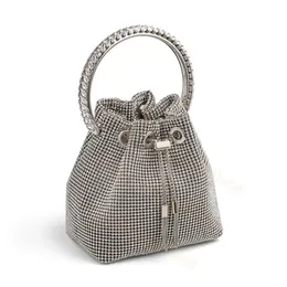 HBP Shinning Fashion Luxurys Designers Dragsko Väska Silver Bucket Handväskor String Axelväskor Bokstav Blommor Damväskor Mode Läder CrossBody Clutch