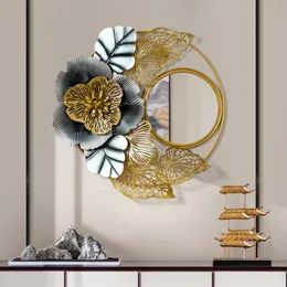 벽 스티커 중국어 단 철 3D 매달려 꽃 장식 거울 홈 거실 벽화 공예 엘 스티커 장식