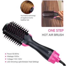 1000W Hair Dryer Hot Air Brush Styler and Volumizer Hair Straightener Curler Comb Roller One Step Electric Ion Blow