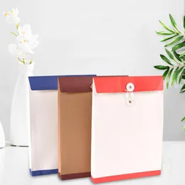 A4 Document File Bag Kraft Paper Folder Pouch Bags File Organizer Holder Envelope Office School Supplies Thread Buckle Color Printing