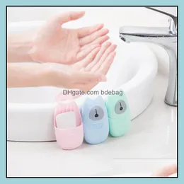 50pics/Box Grand Sale Portable Soap Paper Disponibla Travel Soaps Flakes Outdoor Hand Washing Clean Sterilization Scented Drop Delivery 2021