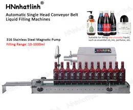 Filling Machines Small Automatic Essential Perfume Sample Magnetic Pump Liquid Filling Machine With Conveyor About 20-30bottles/min C-600