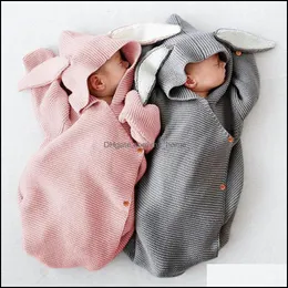 Slee Bags Nursery Bedding Baby Bambini Maternità Infantile Maglieria Ragazze Ragazzi Orecchie di coniglio Fasce Neonato Kn Dhtya