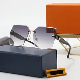 Gafas de sol sin borde de moda Diseñador de lentes Sun Square Adumbral para hombre Mujer 6 Color Superior Calidad