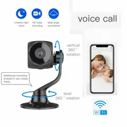 Suporte rotativo de 360 ​​graus HD 4K Câmera Wi -Fi H10 Mini câmeras de vigilância doméstica Câmera Night Vision Motion Detecção de movimento com iOS Android App Nanny Cam