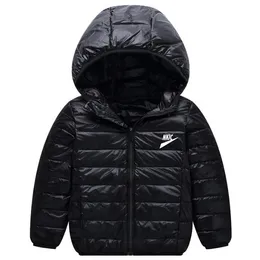 여아를위한 다운 자켓 겨울 코트 캔디 색상 따뜻한 어린이 후드 코트 소년 2-8 세 아웃웨어 어린이 옷