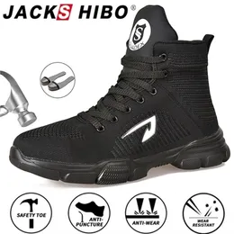 Jackshibo All Season Men Safety Safety Work ANTISMASHING TEE TOE CAP BOOTS أحذية عمل غير قابلة للتدمير بليث حجم 48 Y200915