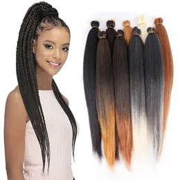 Long Jumbo Braids Hair Extensions Afro Synthetic Yaki Ez Braid Straight Pre Stretched Easy Braiding Hair Black Brown Purple Ombre Blonde