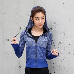 Yoga Outfits 2022 Zipper Langarm Hemd Nahtlose Sport Oberbekleidung Mädchen Sport Trikots Frauen Fitness Mäntel Lauf Jacke Tops